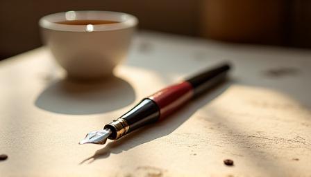 Detalle artesanal de papel y café